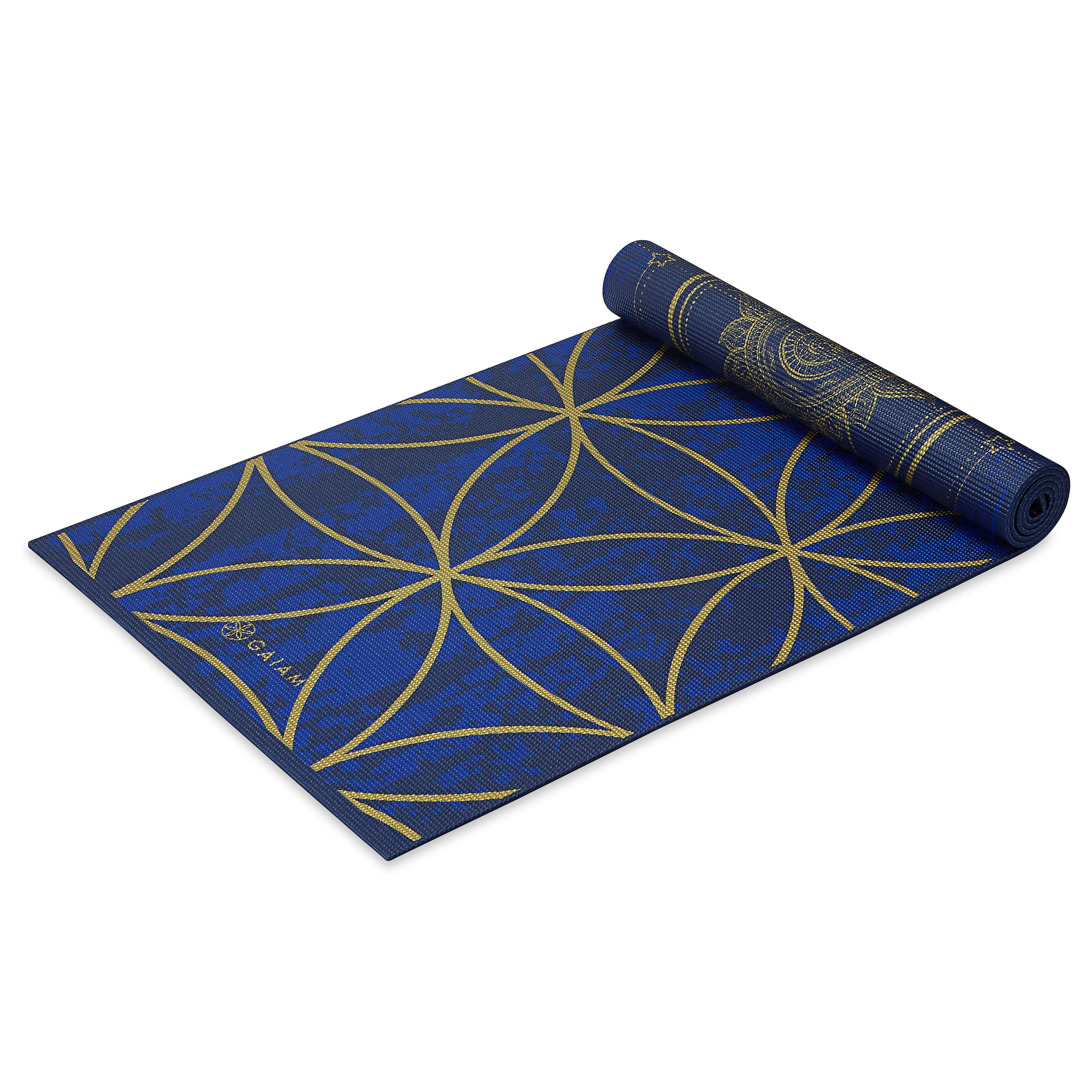 Reversible Metallic Sun & Moon Yoga Mat (6mm) angled